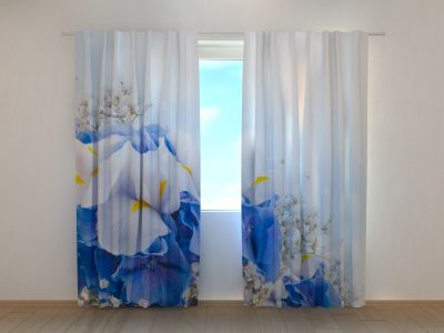 Maßanfertigung Fotogardinen "Blumen" Vorhang 3D Fotodruck Fotovorhang 