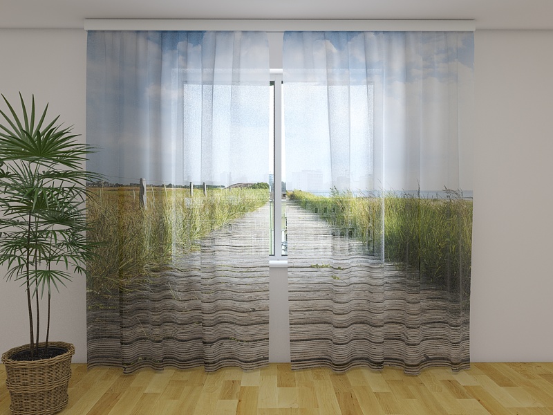 Fotovorhang auf Maß Fotogardinen "Island" Vorhang mit Motiv 3D Fotodruck 