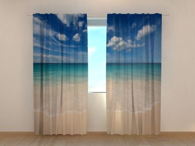 Fotogardinen Motiv Sand Coast Fotovorhang Vorhang Gardinen 3D Qualität Fotodruck 