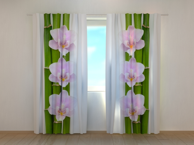 Fotogardinen aus Chiffon "Blumen" Vorhang mit Motiv auf Maß Fotodruck 