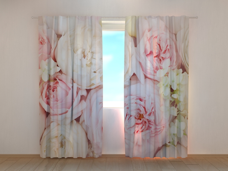 Fotogardinen "Blumen" Vorhang mit Motiv auf Maß Fotovorhang 3D Fotodruck 